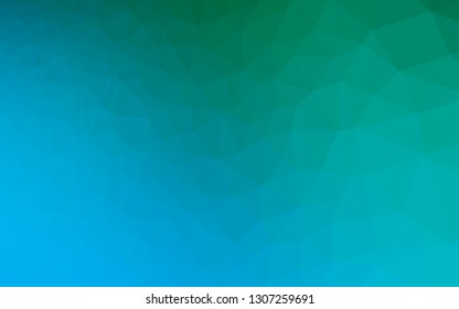Light Blue, Green vector abstract mosaic background. Triangular geometric sample with gradient.  Triangular pattern for your business design.