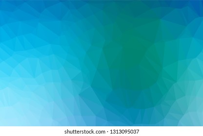 Light Blue, Green vector abstract mosaic background. Triangular geometric sample with gradient.  A completely new template for your business design.