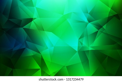 Light Blue, Green vector abstract mosaic backdrop. Glitter abstract illustration with an elegant triangles. Textured pattern for your backgrounds.