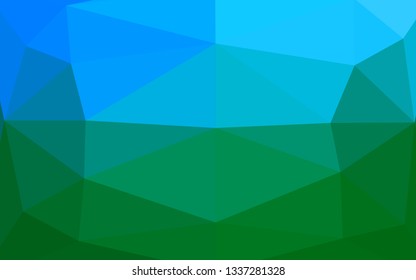 Light Blue, Green vector abstract polygonal layout. Brand new colorful illustration in with gradient. Polygonal design for your web site.