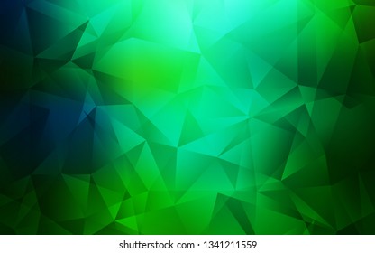 Light Blue, Green vector abstract mosaic background. A sample with polygonal shapes. Completely new template for your banner.