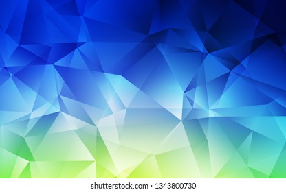 Light Blue, Green vector abstract mosaic pattern. Polygonal abstract illustration with gradient. Brand new style for your business design.