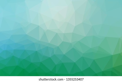 Light Blue, Green vector abstract polygonal texture. A completely new color illustration in a vague style. The best triangular design for your business.
