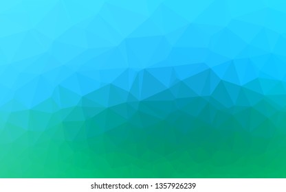 Light Blue, Green vector abstract polygonal texture. A completely new color illustration in a vague style. Polygonal design for your web site.