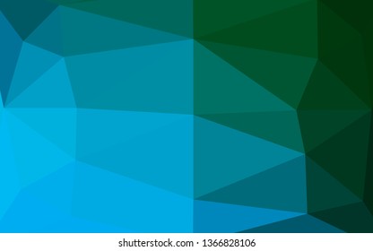 Light Blue, Green vector abstract mosaic pattern. Geometric illustration in Origami style with gradient. Triangular pattern for your business design.