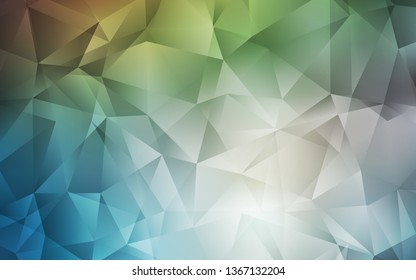 Light Blue, Green vector abstract polygonal pattern. Creative illustration in halftone style with triangles. Brand new style for your business design.
