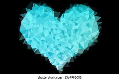 Light Blue, Green vector abstract mosaic backdrop. Glitter abstract illustration with an elegant design. The best triangular design for your business.