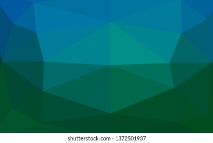 Light Blue, Green vector abstract polygonal cover. Geometric illustration in Origami style with gradient. Template for your brand book.