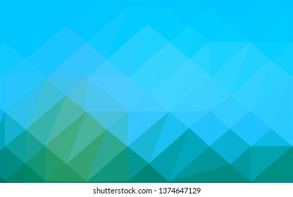 Light Blue, Green vector abstract mosaic pattern. Glitter abstract illustration with an elegant design. Template for your brand book.