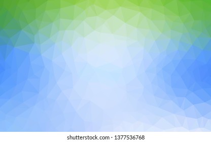 Light Blue, Green vector abstract mosaic backdrop. Elegant bright polygonal illustration with gradient. Completely new template for your banner.