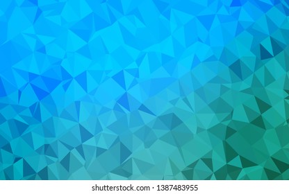 Light Blue, Green vector abstract polygonal layout. A completely new color illustration in a vague style. Brand new design for your business.