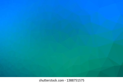 Light Blue, Green vector abstract mosaic pattern. Creative illustration in halftone style with gradient. The best triangular design for your business.