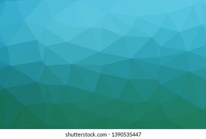 Light Blue, Green vector abstract mosaic pattern. An elegant bright illustration with gradient. Triangular pattern for your business design.