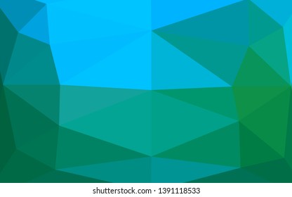 Light Blue, Green vector abstract polygonal cover. Colorful illustration in Origami style with gradient.  Template for a cell phone background.