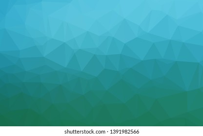 Light Blue, Green vector abstract polygonal cover. Brand new colorful illustration in with gradient. Triangular pattern for your business design.