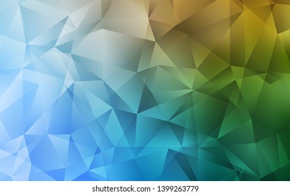 Light Blue, Green vector abstract mosaic backdrop. Colorful illustration in abstract style with triangles. A new texture for your web site.