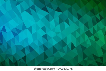 Light Blue, Green vector abstract mosaic backdrop. A completely new color illustration in a vague style. Completely new template for your business design.
