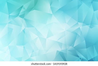 Light Blue, Green vector abstract polygonal background. Triangular geometric sample with gradient.  Template for cell phone's backgrounds.