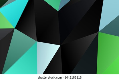 Light Blue, Green vector abstract mosaic pattern. Shining illustration, which consist of triangles. Completely new template for your business design.