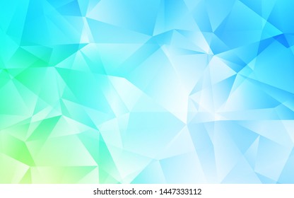 Light Blue, Green vector abstract mosaic background. Triangular geometric sample with gradient.  Template for cell phone's backgrounds.