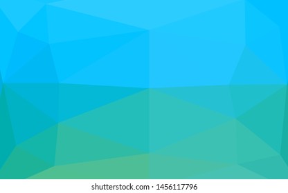 Light Blue, Green vector abstract polygonal texture. A completely new color illustration in a vague style. Triangular pattern for your business design.