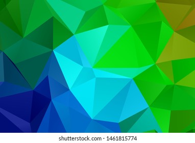 Light Blue, Green vector abstract mosaic pattern. Shining polygonal illustration, which consist of triangles. Brand new design for your business.