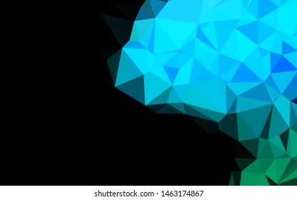 Light Blue, Green vector abstract polygonal cover. Geometric illustration in Origami style with gradient. Triangular pattern for your business design.