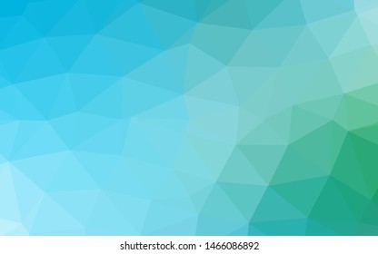 Light Blue, Green vector abstract polygonal layout. A sample with polygonal shapes. New texture for your design.