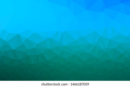 Light Blue, Green vector abstract polygonal layout. An elegant bright illustration with gradient. Textured pattern for background.