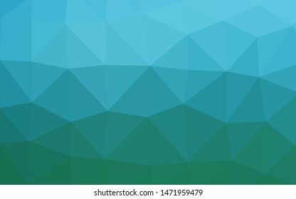 Light Blue, Green vector abstract polygonal texture. Colorful illustration in abstract style with gradient. The best triangular design for your business.