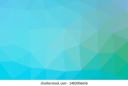 Light Blue, Green vector abstract polygonal layout. Triangular geometric sample with gradient.  Completely new template for your business design.