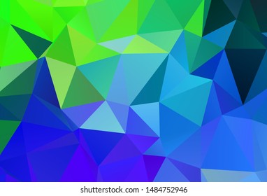 Light Blue, Green vector abstract mosaic pattern. Shining polygonal illustration, which consist of triangles. A new texture for your web site.