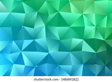 Light Blue, Green vector abstract polygonal cover. Geometric illustration in Origami style with gradient. Template for your brand book.