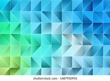 Light Blue, Green vector abstract mosaic pattern. Shining colorful illustration with triangles. New template for your brand book.