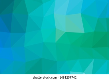 Light Blue, Green vector abstract polygonal texture. A vague abstract illustration with gradient. New texture for your design.