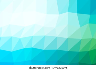 Light Blue, Green vector abstract mosaic backdrop. Shining illustration, which consist of triangles. Completely new template for your business design.