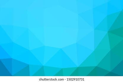 Light Blue, Green vector abstract polygonal layout. Creative illustration in halftone style with gradient. Template for your brand book.