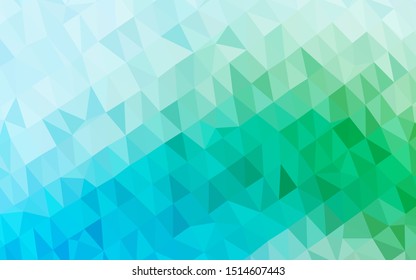 Light Blue, Green vector abstract mosaic backdrop. Shining colored illustration in a Brand new style. Polygonal design for your web site.