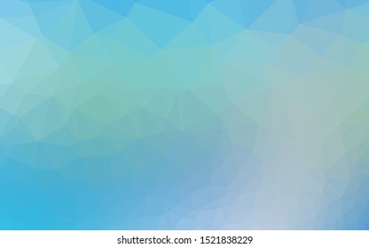 Light Blue, Green vector abstract mosaic backdrop. Creative illustration in halftone style with gradient. Template for your brand book.