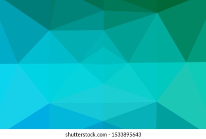 Light Blue, Green vector abstract polygonal texture. Geometric illustration in Origami style with gradient. The best triangular design for your business.