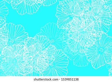 Light Blue, Green vector abstract design with leaves. Flowers with gradient on white background. Textured pattern for websites, banners.