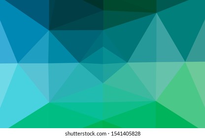 Light Blue, Green vector abstract polygonal texture. Creative illustration in halftone style with gradient. Brand new design for your business.