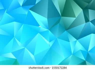 Light Blue, Green vector abstract polygonal texture. An elegant bright illustration with gradient. Completely new design for your business.