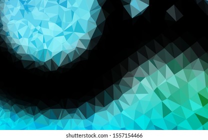 Light Blue, Green vector abstract polygonal cover. A vague abstract illustration with gradient. Elegant pattern for a brand book.