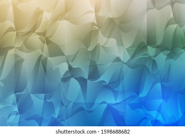 Light Blue, Green vector abstract mosaic pattern. Triangular geometric sample with gradient.  Best triangular design for your business.