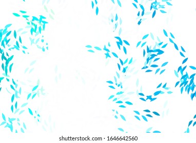 Light Blue, Green vector abstract background with leaves. Brand new colored illustration in blurry style with leaves. Pattern for wallpapers, coloring books.