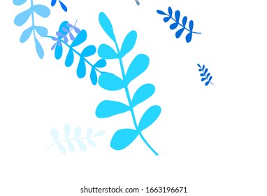 Light Blue, Green vector abstract background with leaves. Creative illustration in blurred style with leaves. Pattern for heads of websites, designs.