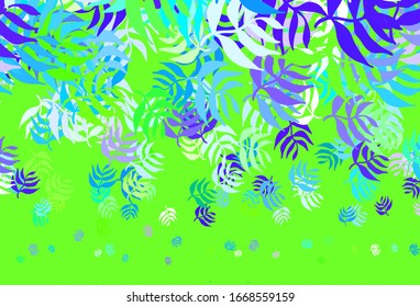 Diseño abstracto vectorial verde claro con hojas. Ilustración creativa en estilo borroso con hojas. Diseño pintado a mano para web, envoltura.