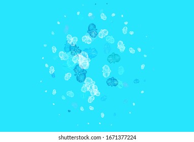 Light Blue, Green vector abstract design with flowers. Modern abstract illustration with flowers. Pattern for wallpapers, coloring books.