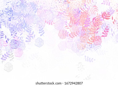 Light Blue, Green vector abstract design with leaves. Creative illustration in blurred style with leaves. Pattern for wallpapers, coloring books.